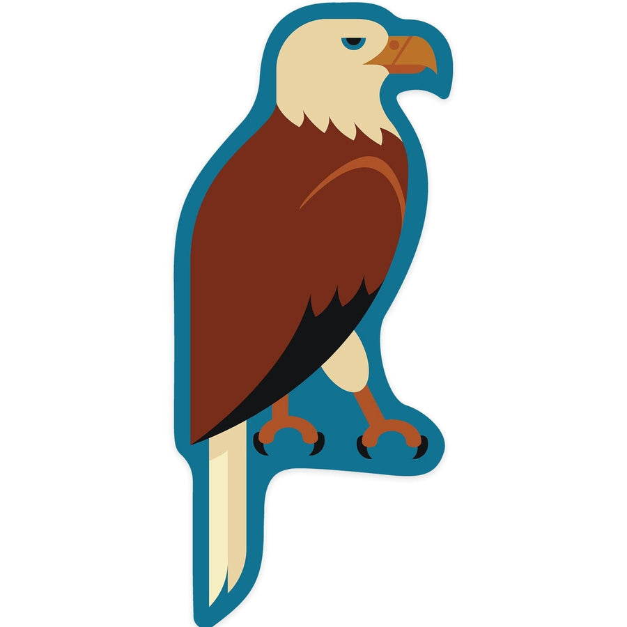 Bald Eagle, Geometric, Contour, Lantern Press Artwork, Vinyl Sticker Sticker Lantern Press 