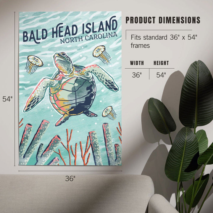 Bald Head Island, North Carolina, Graphic Pastel, Sea Turtle, Art & Giclee Prints Art Lantern Press 