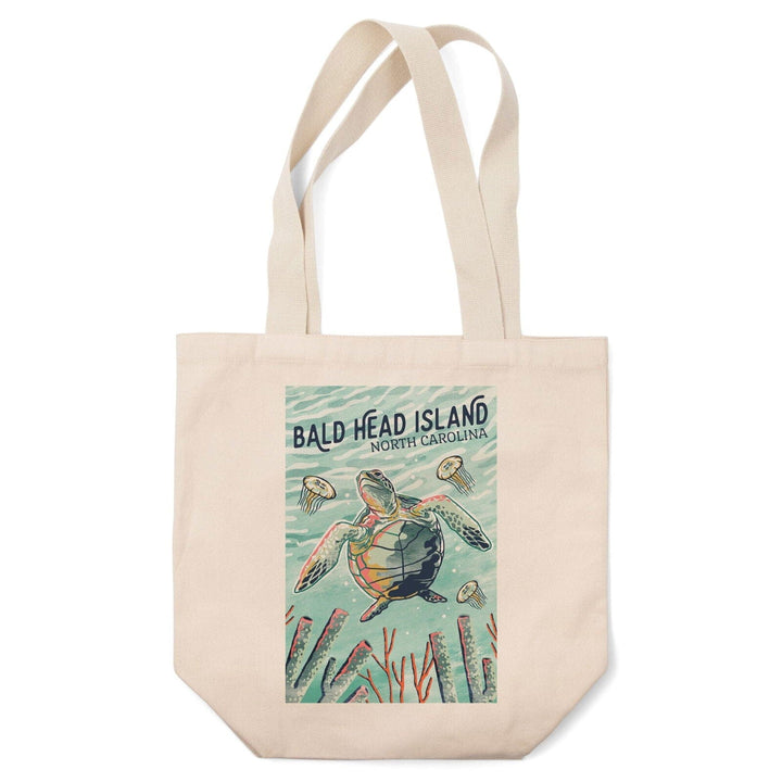 Bald Head Island, North Carolina, Graphic Pastel, Sea Turtle, Lantern Press Artwork, Tote Bag Totes Lantern Press 