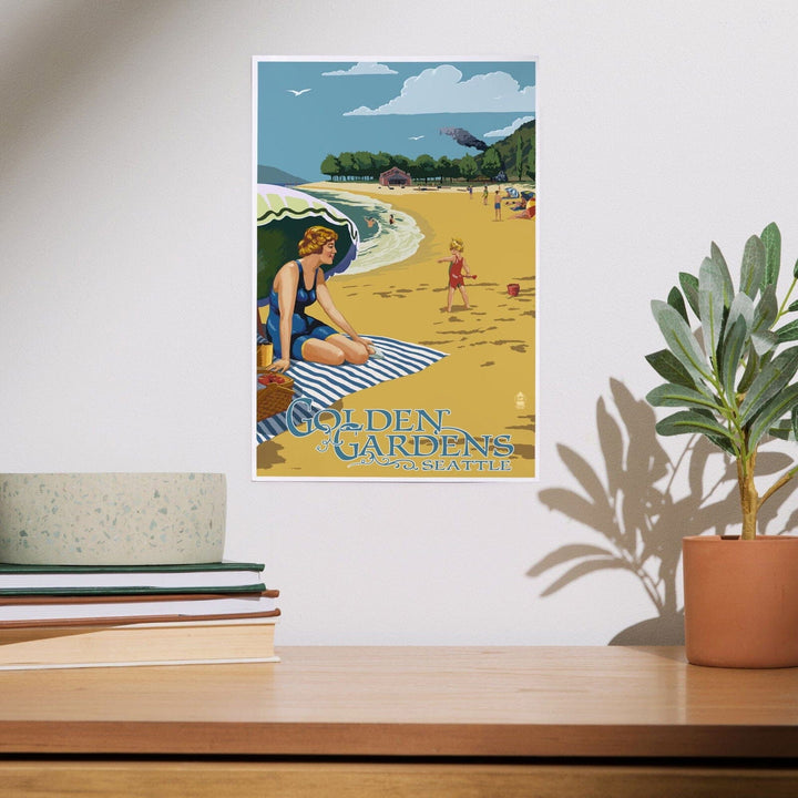 Ballard, Seattle, Washington, Golden Gardens Beach Scene, Art & Giclee Prints Art Lantern Press 