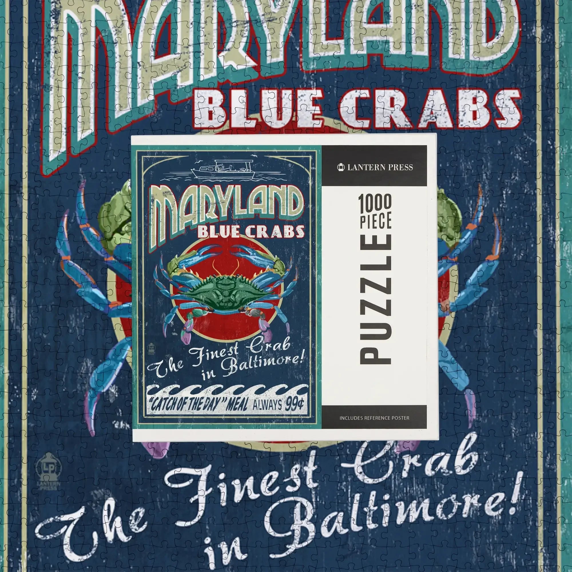 Baltimore, Maryland, Blue Crabs Vintage Sign, 1000 piece jigsaw