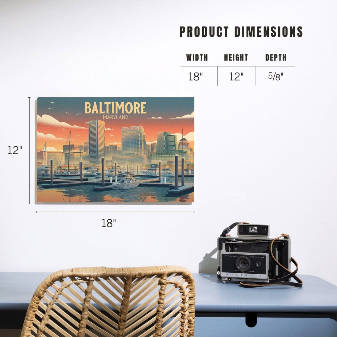 Baltimore, Maryland, City Litho Wood Lantern Press 