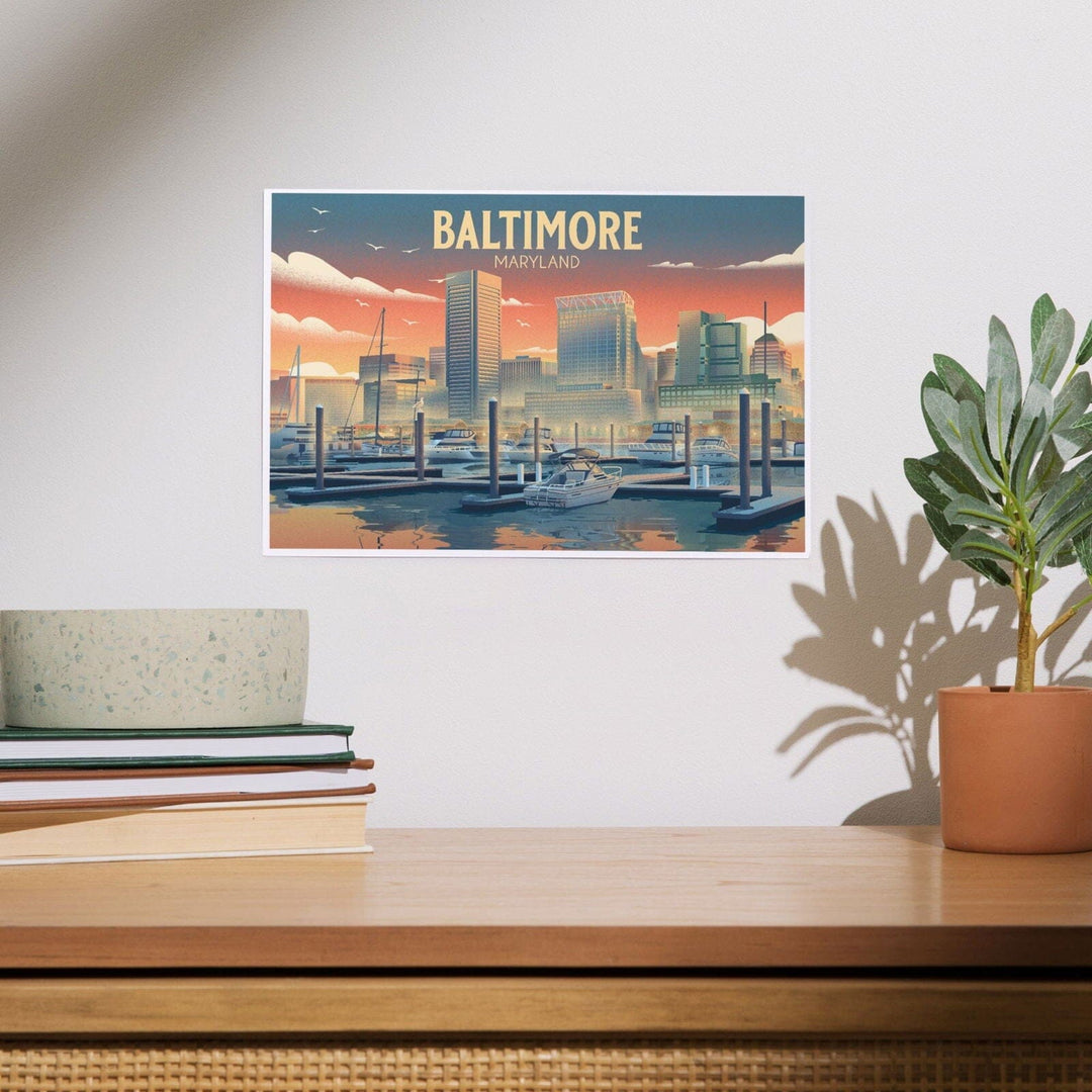 Baltimore, Maryland, Lithograph, City Series, Art & Giclee Prints Art Lantern Press 