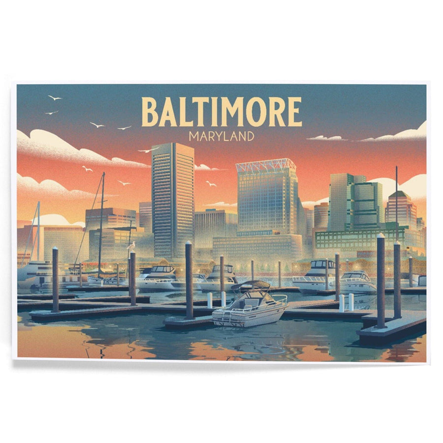 Baltimore, Maryland, Lithograph, City Series, Art & Giclee Prints Art Lantern Press 