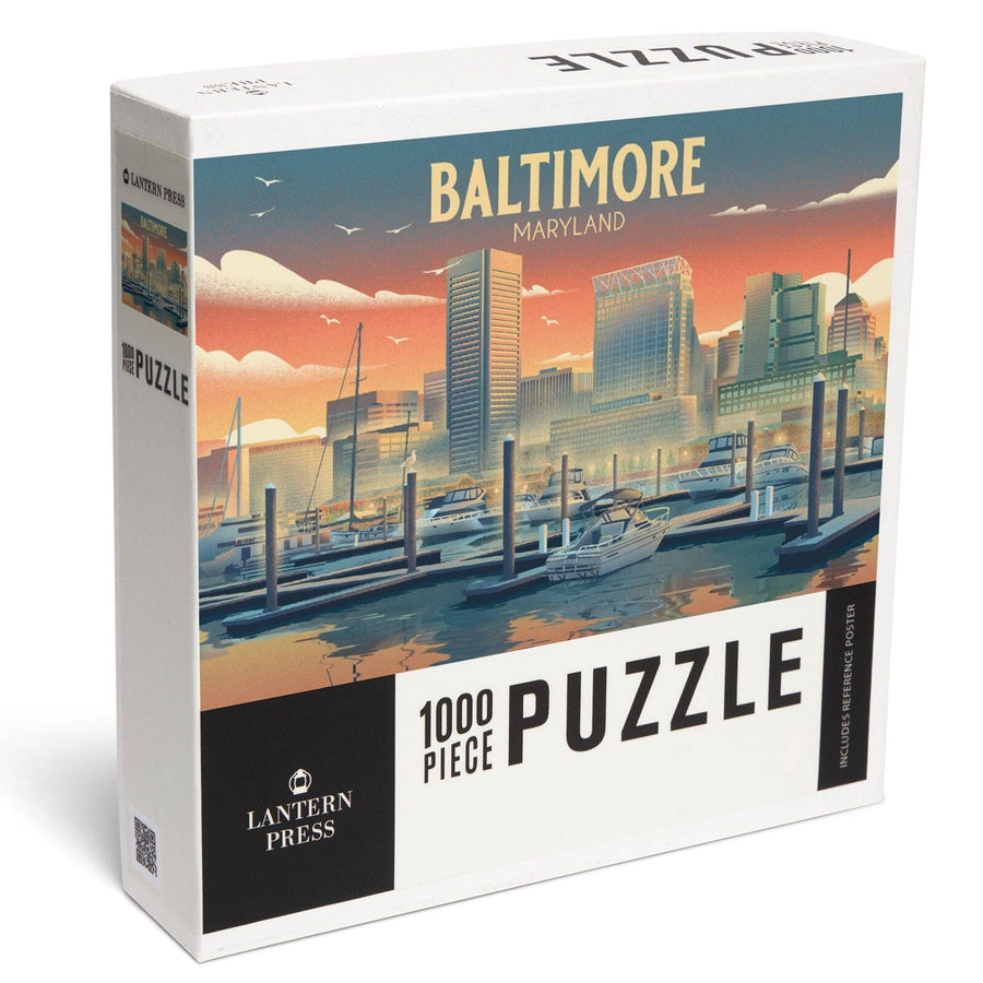 Baltimore, Maryland, Lithograph, City Series, Jigsaw Puzzle Puzzle Lantern Press 