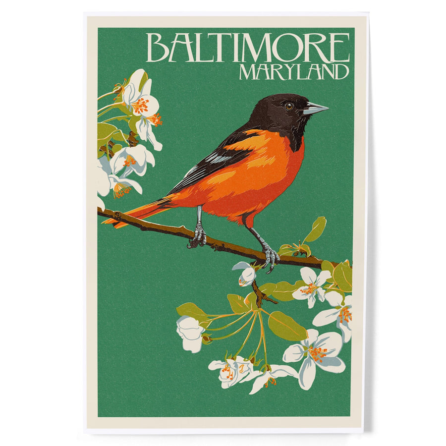 Baltimore, Maryland, Oriole Letterpress, Art & Giclee Prints Art Lantern Press 