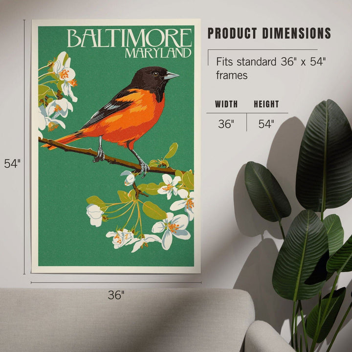 Baltimore, Maryland, Oriole Letterpress, Art & Giclee Prints Art Lantern Press 