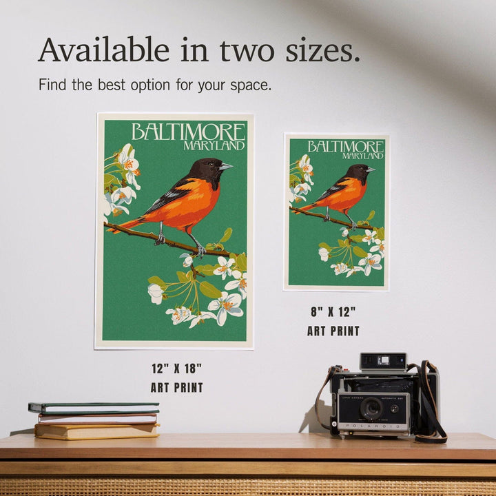 Baltimore, Maryland, Oriole Letterpress, Art & Giclee Prints Art Lantern Press 