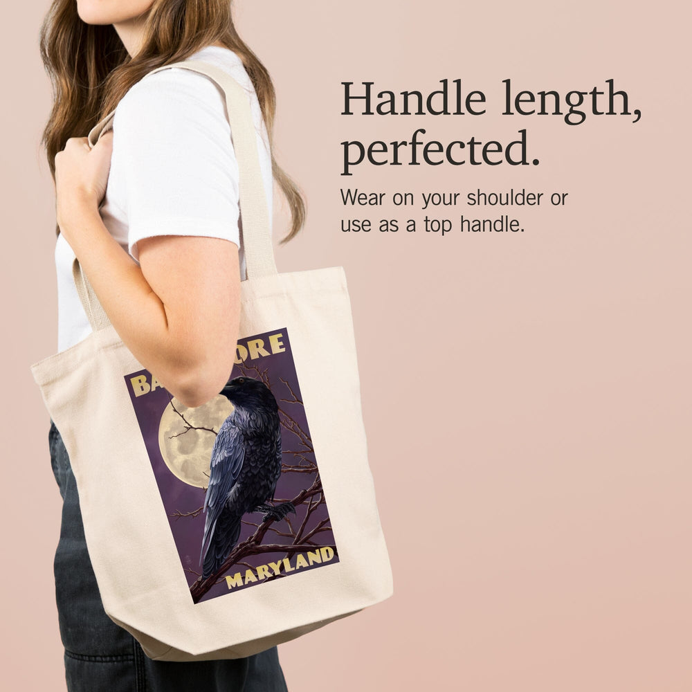 Baltimore, Maryland, Raven and Moon Purple Sky, Tote Bag Totes Lantern Press 