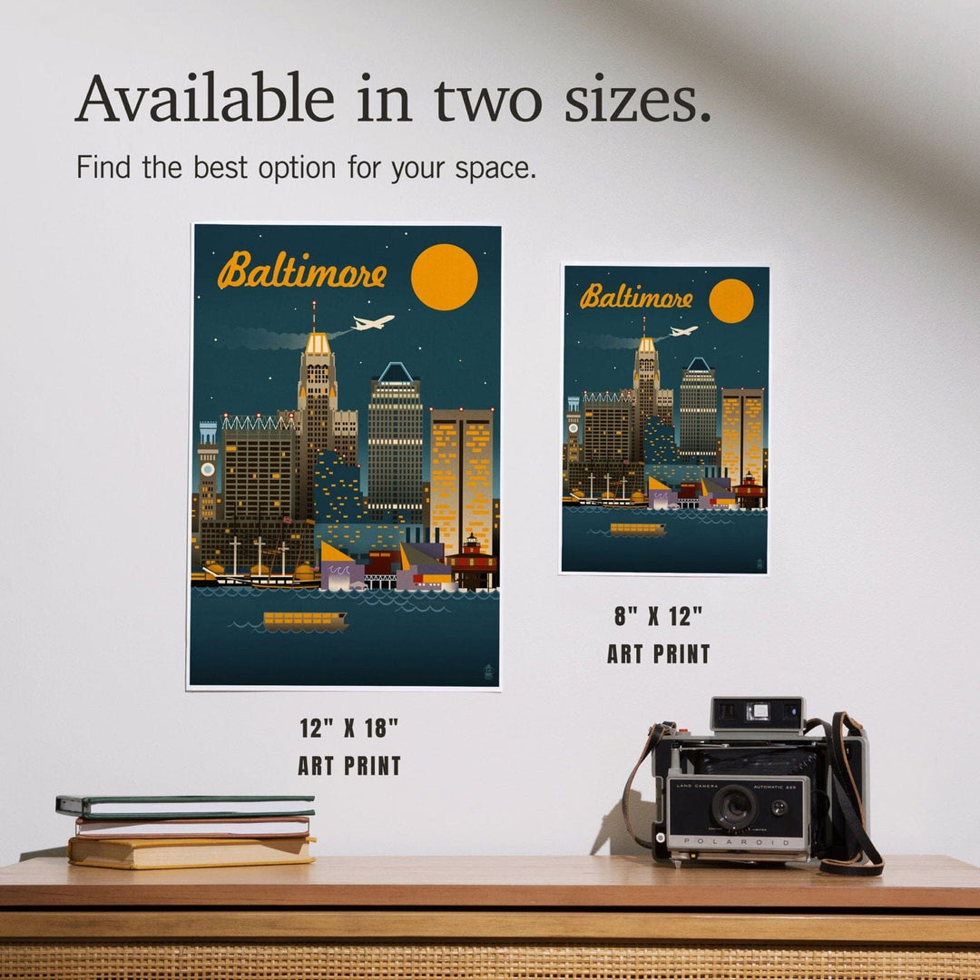 Baltimore, Maryland, Retro Skyline, Art & Giclee Prints Art Lantern Press 