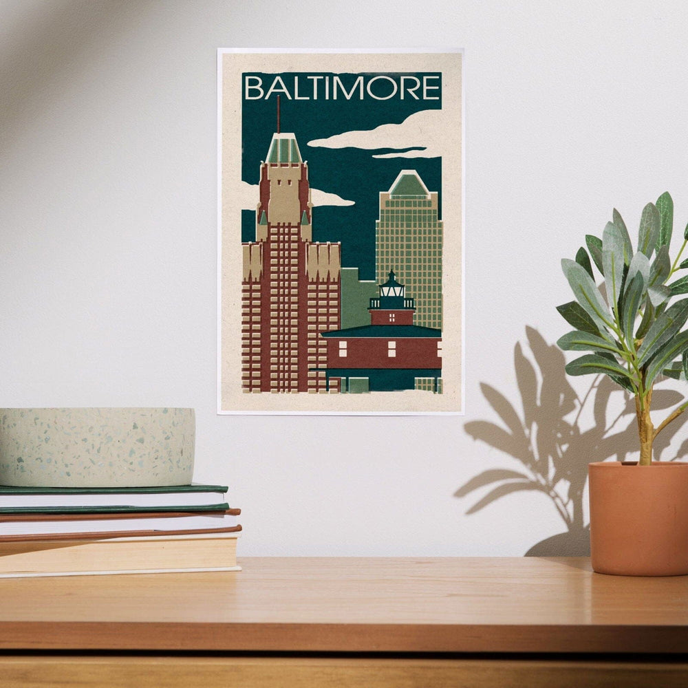 Baltimore, Maryland, Woodblock, Art & Giclee Prints Art Lantern Press 