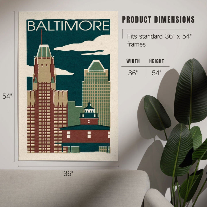 Baltimore, Maryland, Woodblock, Art & Giclee Prints Art Lantern Press 