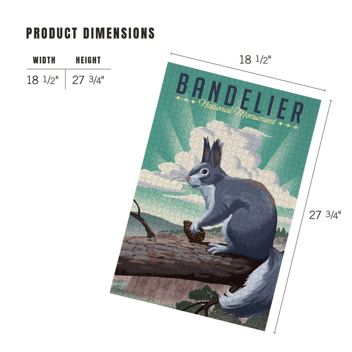 Bandelier National Monument, New Mexico, Abert's Squirrel, Lithograph, Jigsaw Puzzle Puzzle Lantern Press 