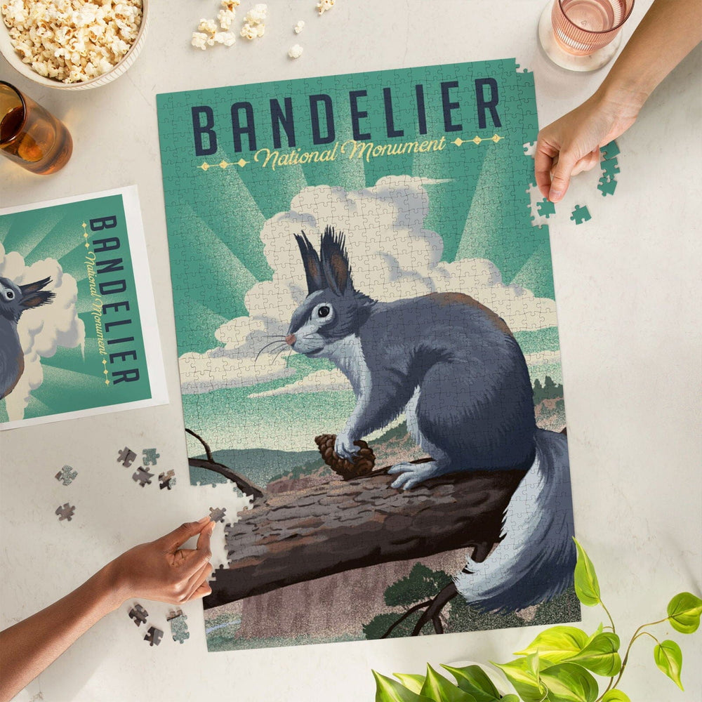 Bandelier National Monument, New Mexico, Abert's Squirrel, Lithograph, Jigsaw Puzzle Puzzle Lantern Press 