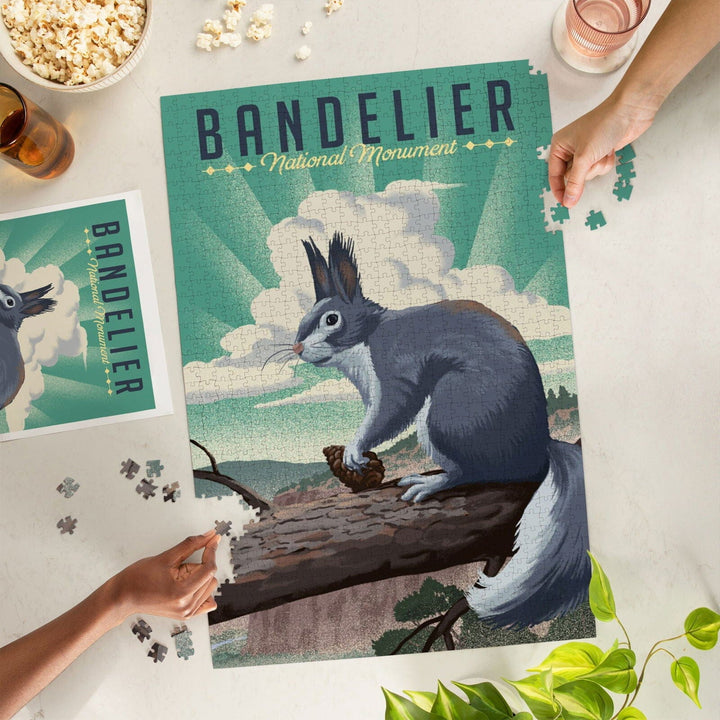 Bandelier National Monument, New Mexico, Abert's Squirrel, Lithograph, Jigsaw Puzzle Puzzle Lantern Press 
