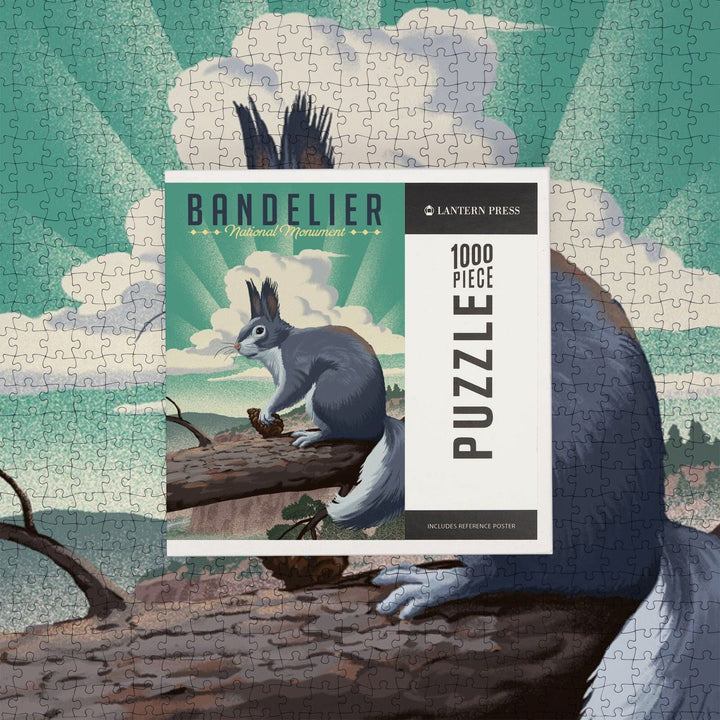 Bandelier National Monument, New Mexico, Abert's Squirrel, Lithograph, Jigsaw Puzzle Puzzle Lantern Press 