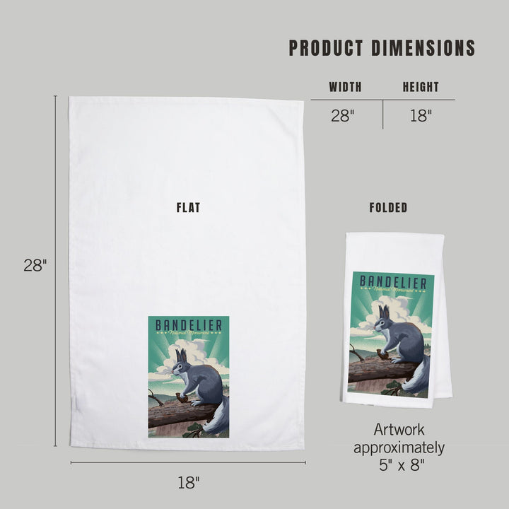 Bandelier National Monument, New Mexico, Abert's Squirrel, Lithograph, Organic Cotton Kitchen Tea Towels Kitchen Lantern Press 
