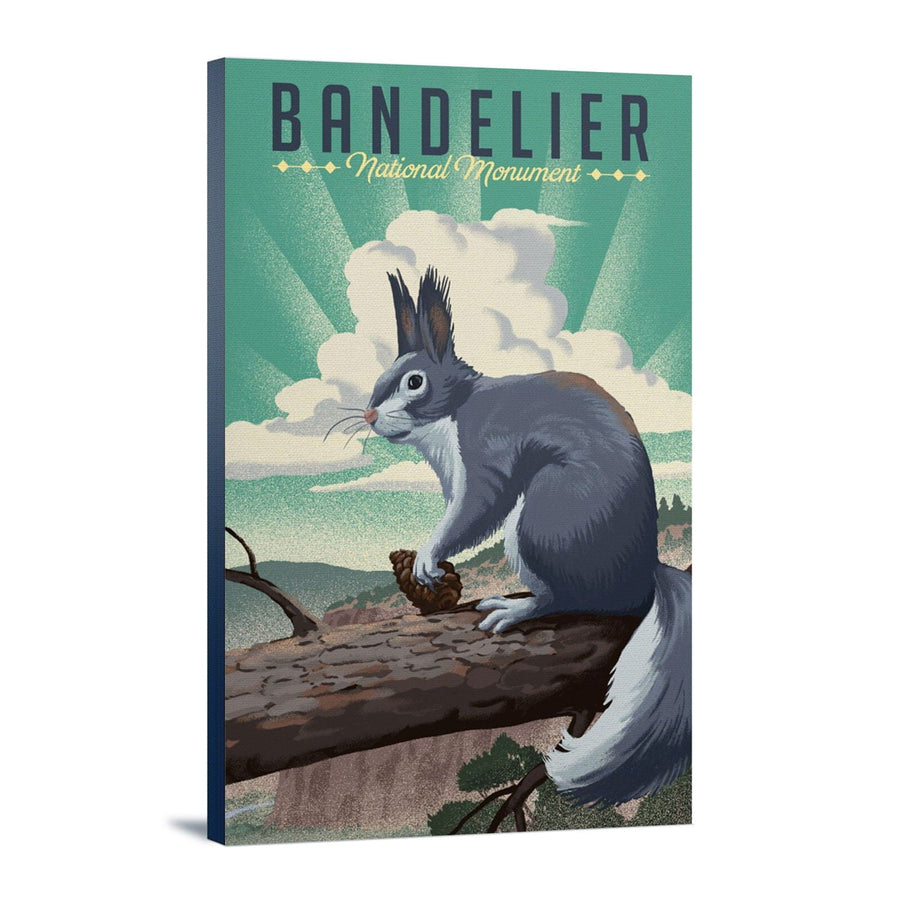 Bandelier National Monument, New Mexico, Abert's Squirrel, Lithograph, Stretched Canvas Canvas Lantern Press 