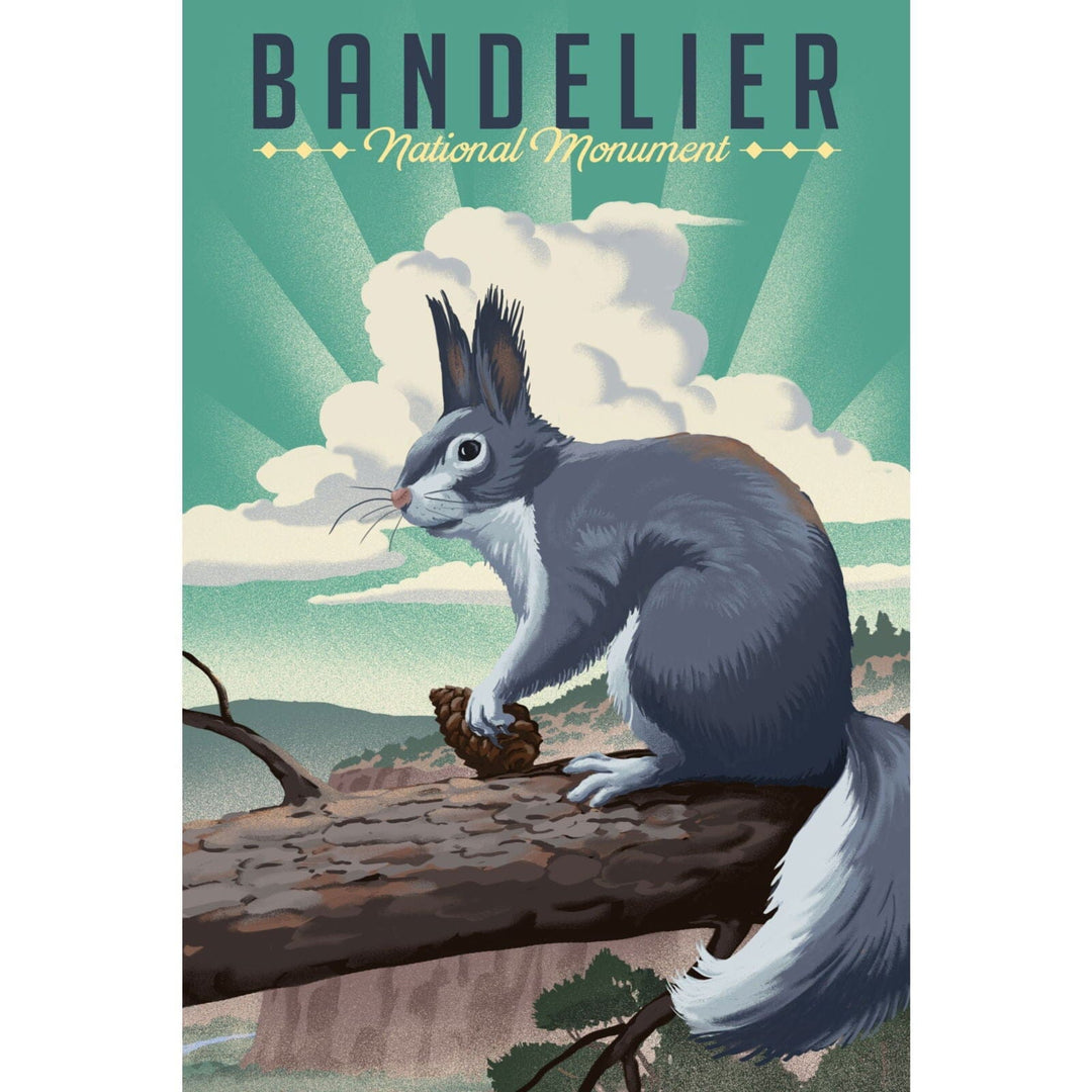 Bandelier National Monument, New Mexico, Abert's Squirrel, Lithograph, Stretched Canvas Canvas Lantern Press 