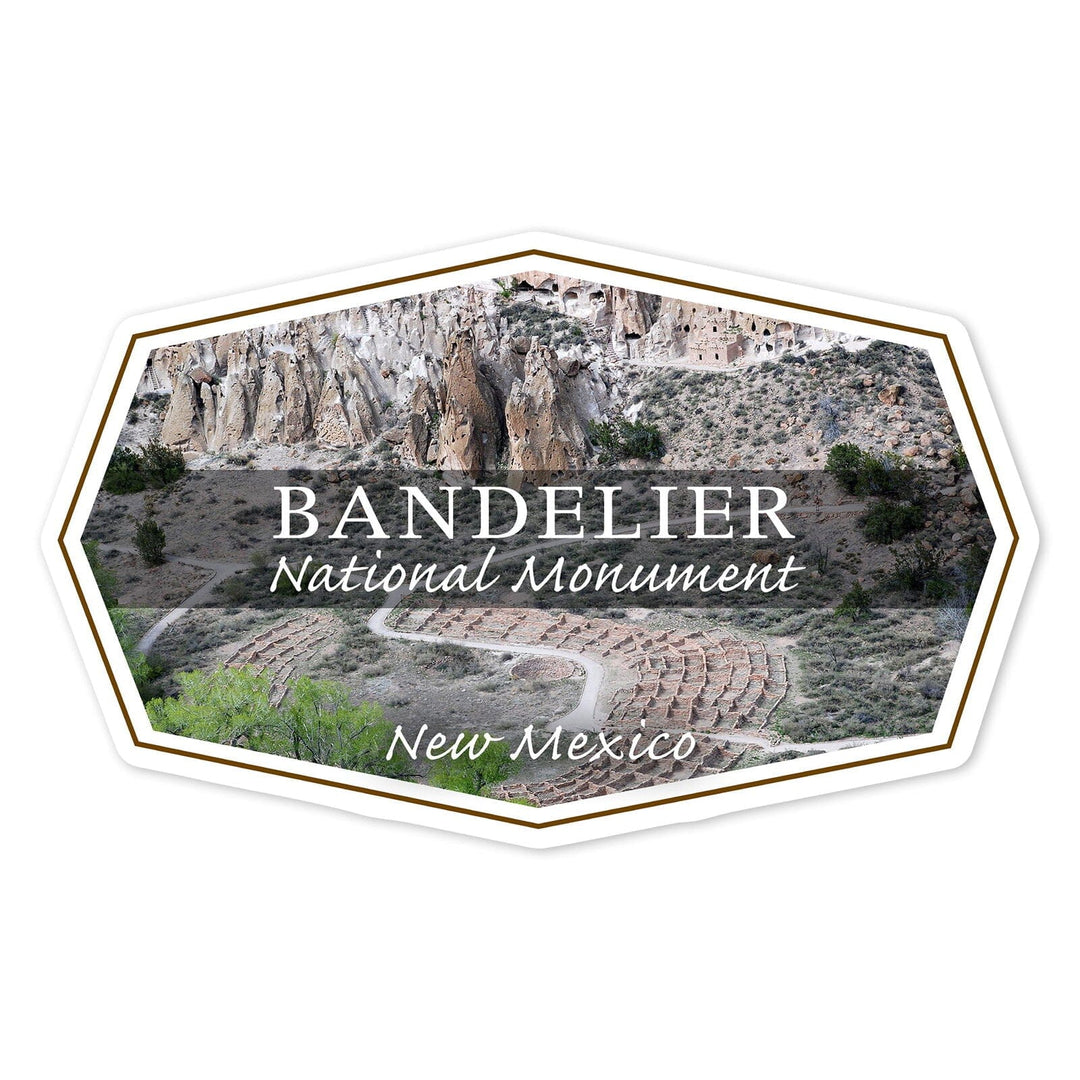 Bandelier National Monument, New Mexico, Canyon Overview, Contour, Photography, Vinyl Sticker Sticker Lantern Press 