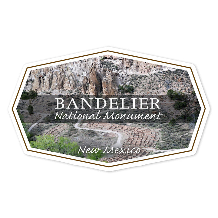 Bandelier National Monument, New Mexico, Canyon Overview, Contour, Photography, Vinyl Sticker Sticker Lantern Press 