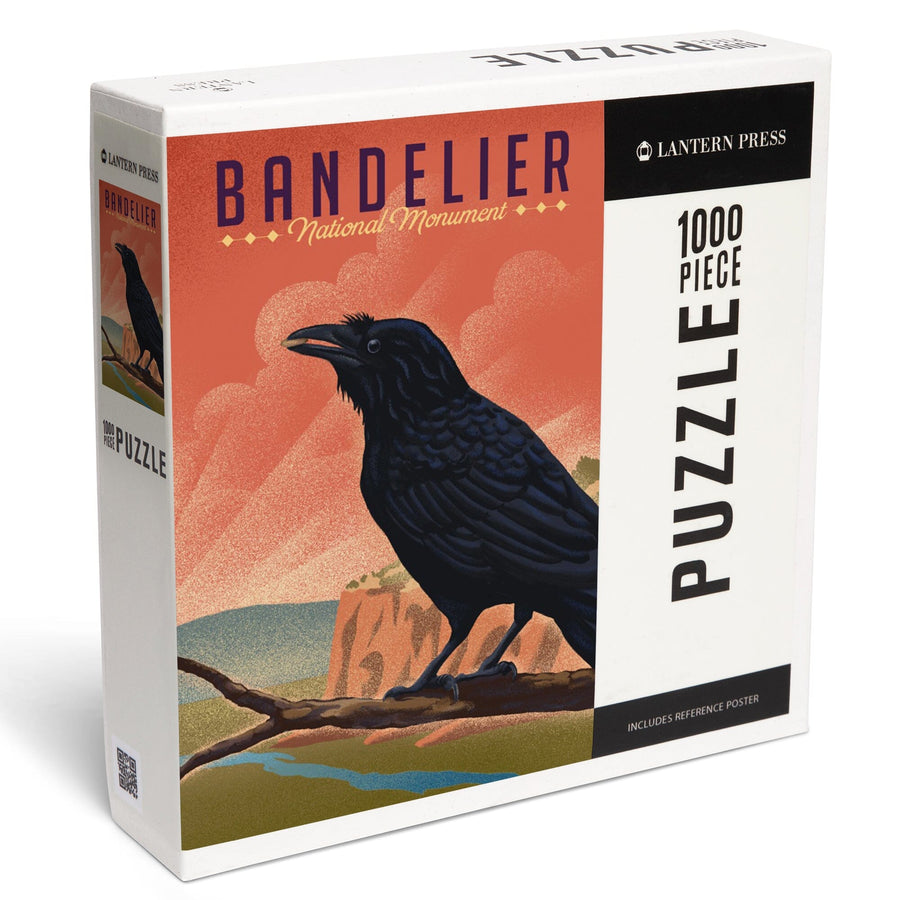 Bandelier National Monument, New Mexico, Raven, Litho, Jigsaw Puzzle Puzzle Lantern Press 