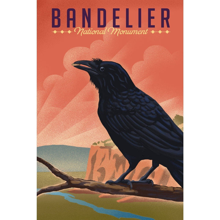 Bandelier National Monument, New Mexico, Raven, Litho, Lantern Press Artwork, Stretched Canvas Canvas Lantern Press 