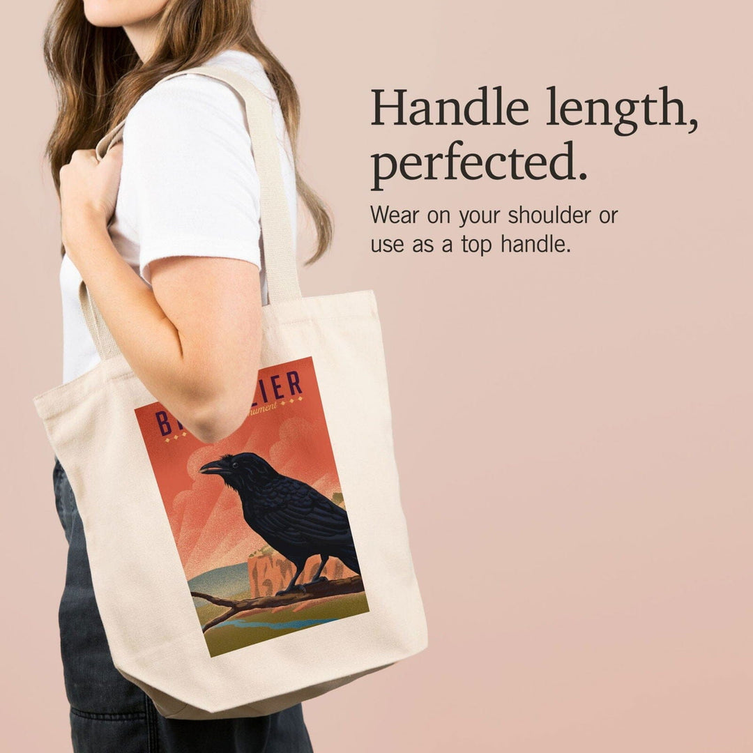 Bandelier National Monument, New Mexico, Raven, Litho, Lantern Press Artwork, Tote Bag Totes Lantern Press 