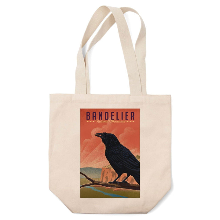 Bandelier National Monument, New Mexico, Raven, Litho, Lantern Press Artwork, Tote Bag Totes Lantern Press 