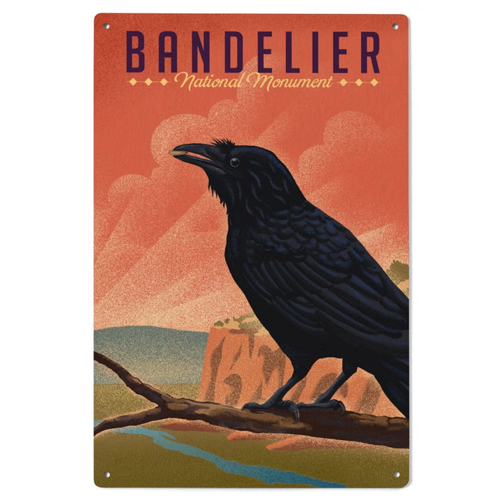 Bandelier National Monument, New Mexico, Raven, Litho, Lantern Press Artwork, Wood Signs and Postcards Wood Lantern Press 