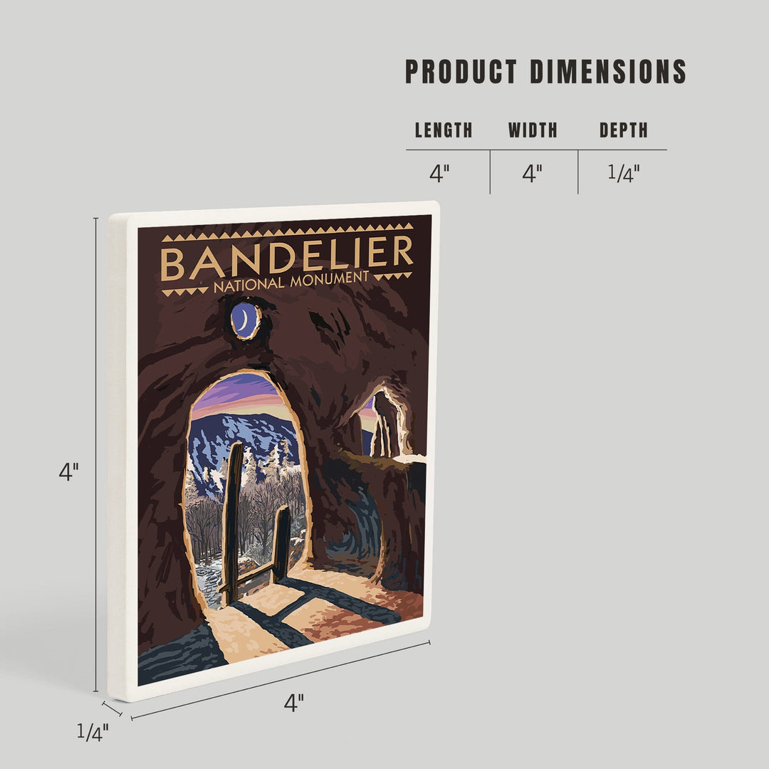 Bandelier National Monument, New Mexico, Twilight View, Coasters Coasters Lantern Press 