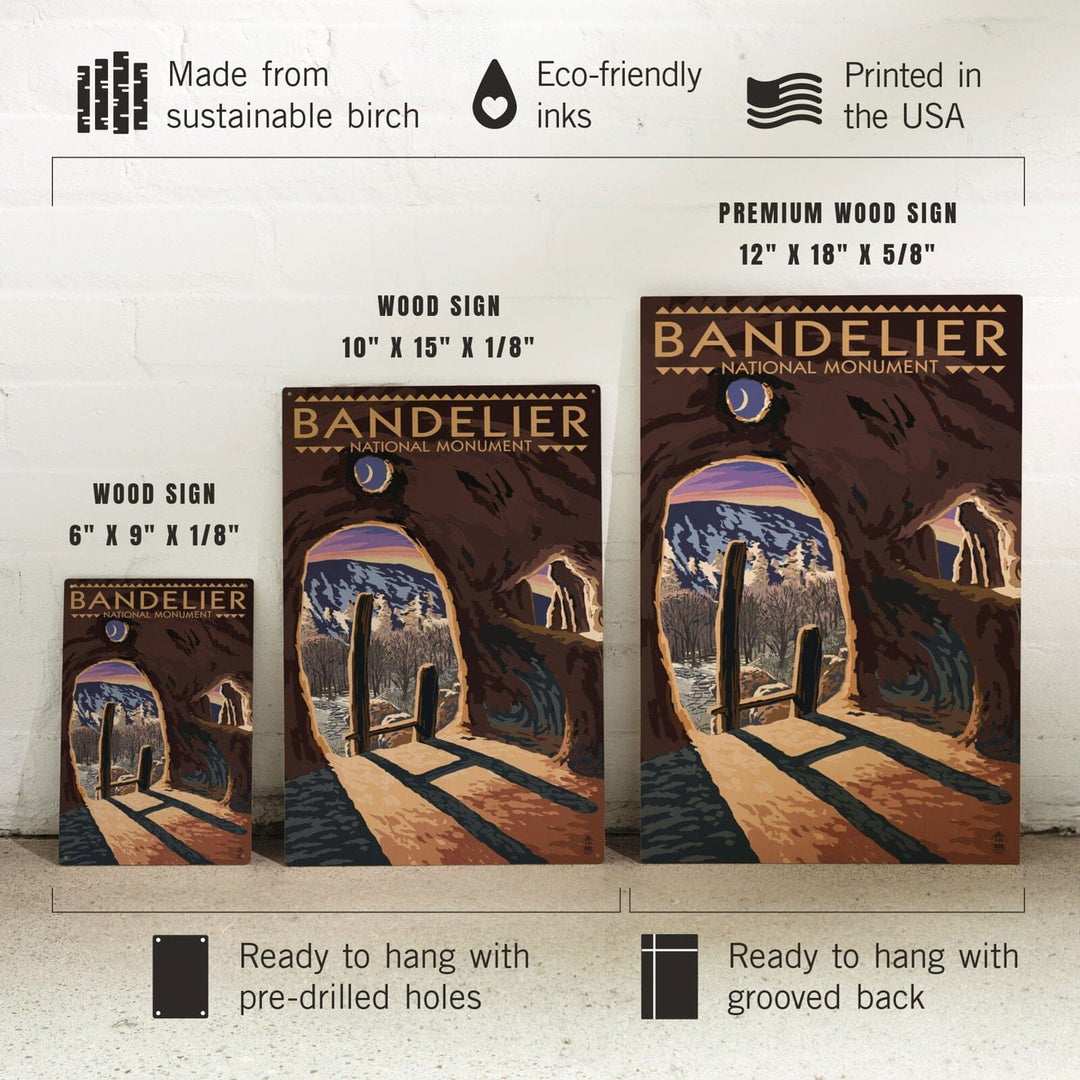 Bandelier National Monument, New Mexico, Twilight View, Lantern Press Artwork, Wood Signs and Postcards Wood Lantern Press 