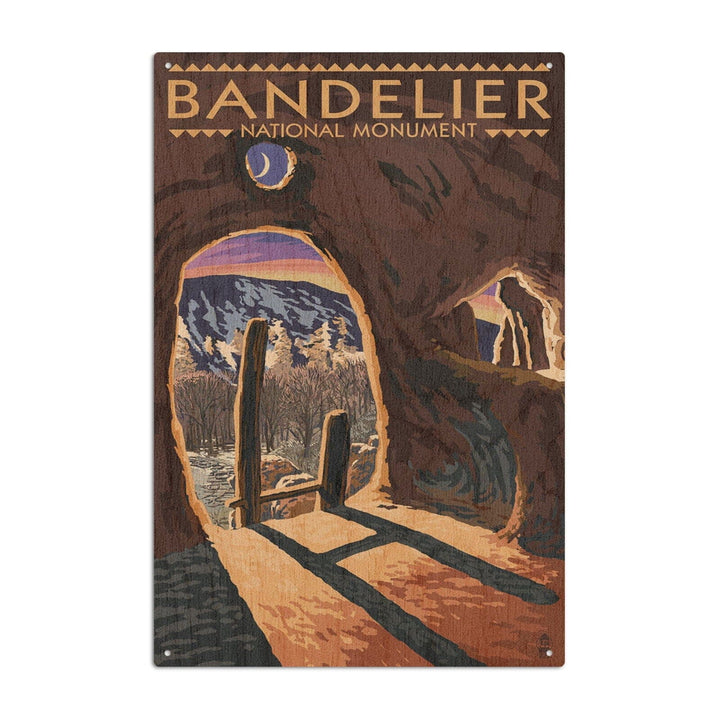 Bandelier National Monument, New Mexico, Twilight View, Lantern Press Artwork, Wood Signs and Postcards Wood Lantern Press 6x9 Wood Sign 