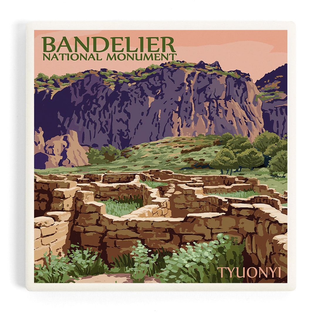 Bandelier National Monument, New Mexico, Tyuonyi, Coasters Coasters Lantern Press Coaster 