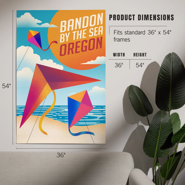 Bandon, Oregon, Bandon by the Sea, Sun-faded Shoreline Collection, Kites on Beach, Art & Giclee Prints Art Lantern Press 