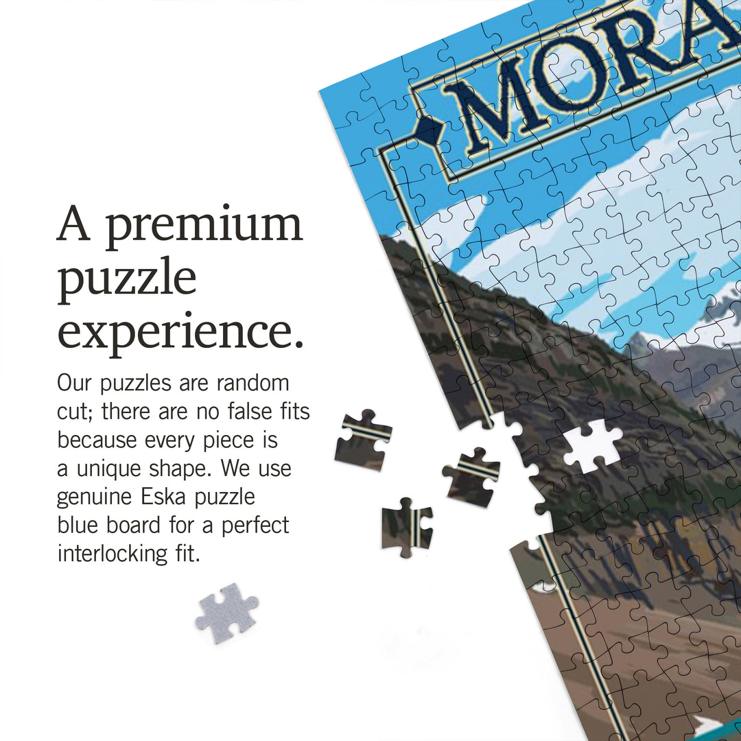 Banff, Alberta, Canada, Moraine Lake and Canoes, Painterly, Jigsaw Puzzle Puzzle Lantern Press 