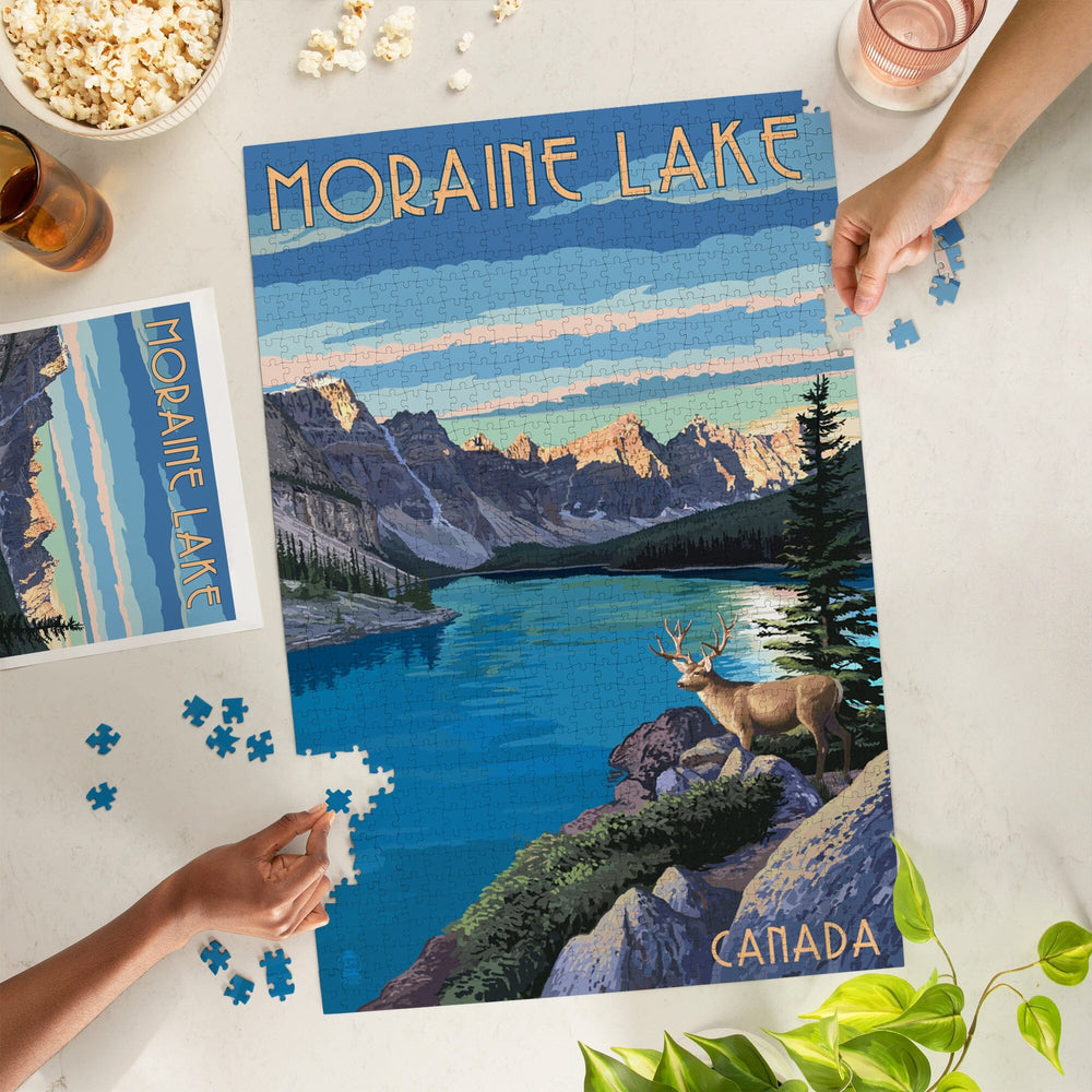Banff, Alberta, Canada, Moraine Lake, Jigsaw Puzzle Puzzle Lantern Press 
