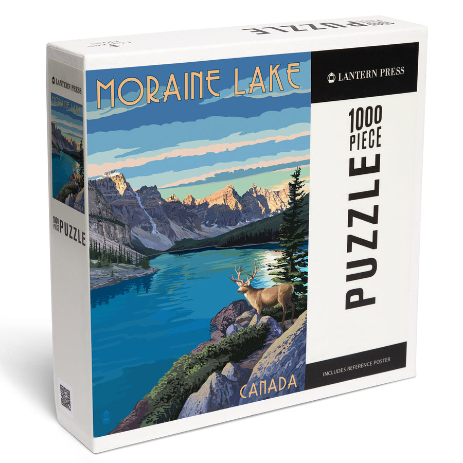 Banff, Alberta, Canada, Moraine Lake, Painterly, Jigsaw Puzzle Puzzle Lantern Press 