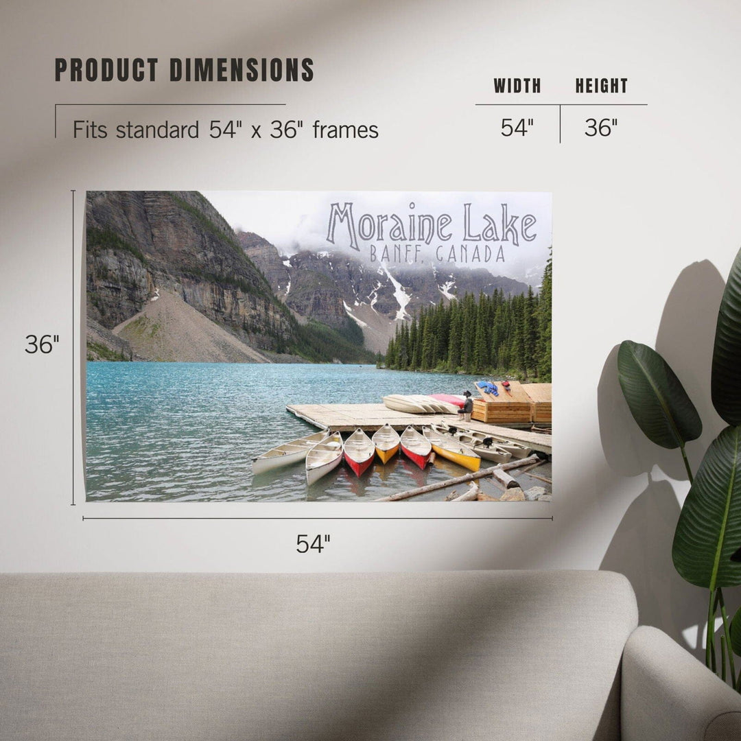 Banff, Canada, Moraine Lake and Canoes, Photography, Art & Giclee Prints Art Lantern Press 