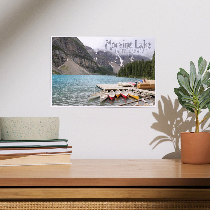 Banff, Canada, Moraine Lake and Canoes, Photography, Art & Giclee Prints Art Lantern Press 