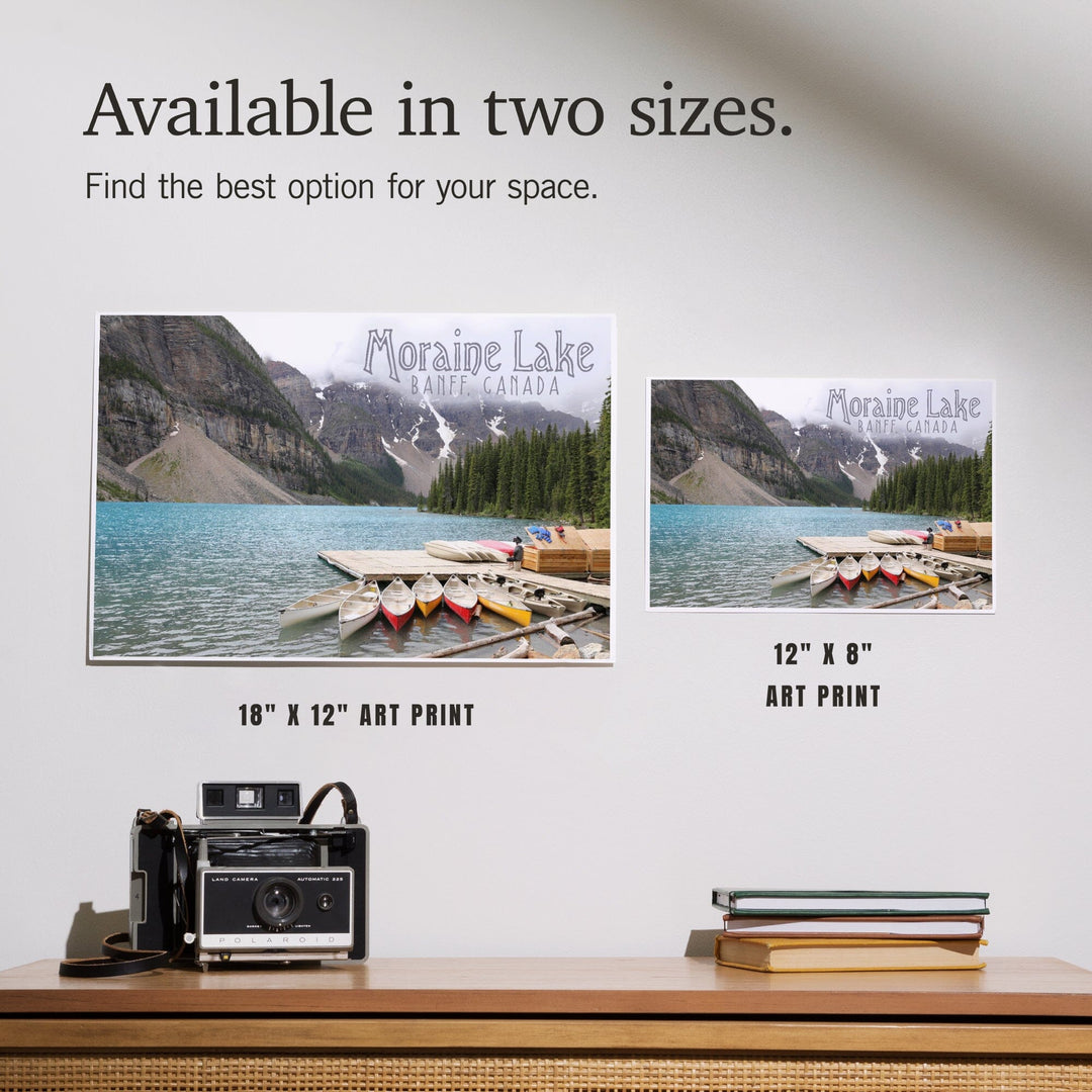 Banff, Canada, Moraine Lake and Canoes, Photography, Art & Giclee Prints Art Lantern Press 