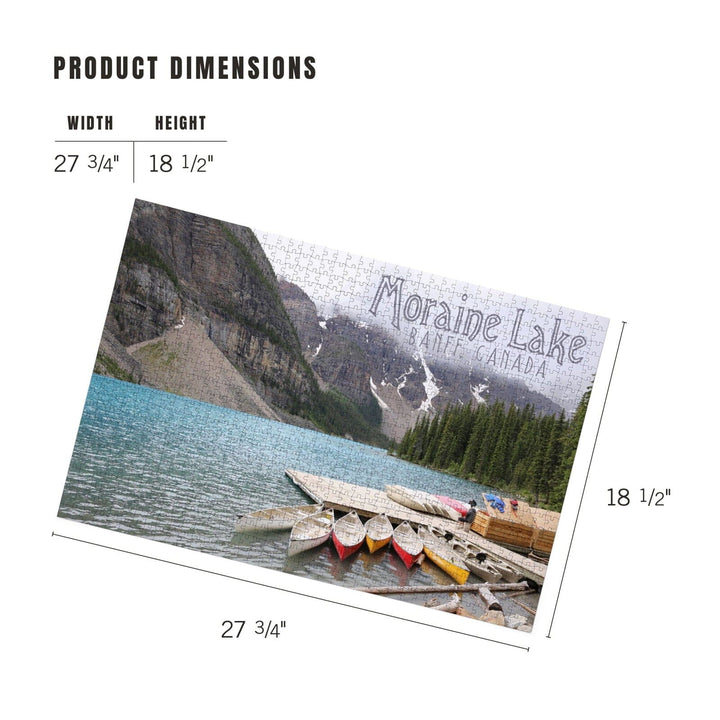 Banff, Canada, Moraine Lake and Canoes, Photography, Jigsaw Puzzle Puzzle Lantern Press 