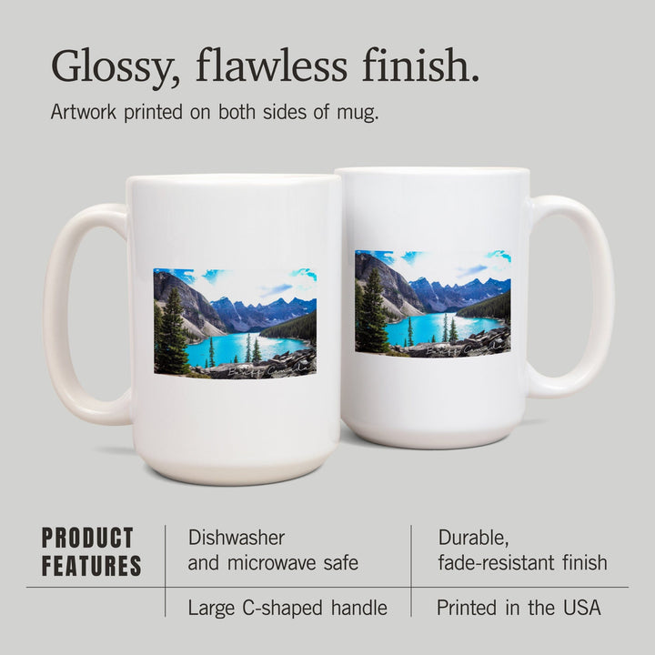 Banff, Canada, Moraine Lake, Elevated View, Photography, Ceramic Mug Mugs Lantern Press 