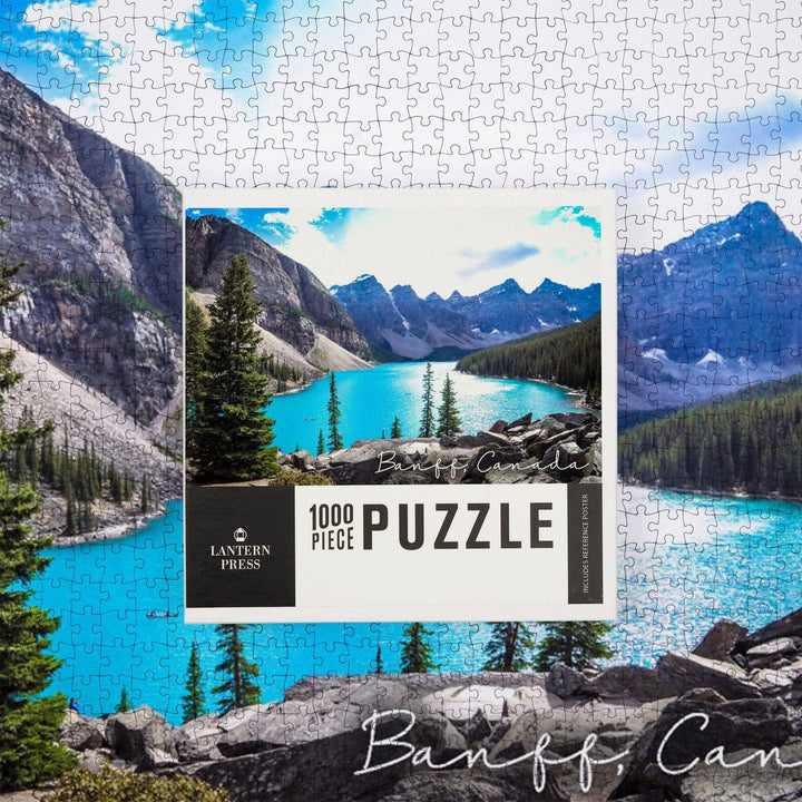 Banff, Canada, Moraine Lake, Elevated View, Photography, Jigsaw Puzzle Puzzle Lantern Press 