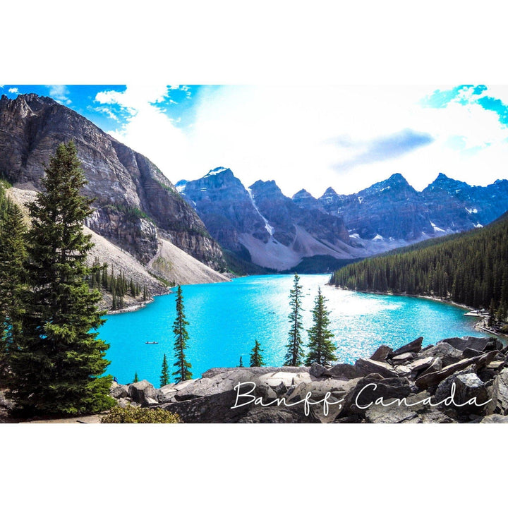 Banff, Canada, Moraine Lake, Elevated View, Photography, Stretched Canvas Canvas Lantern Press 