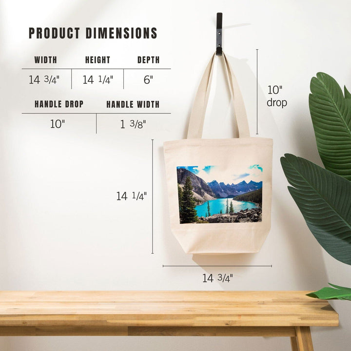 Banff, Canada, Moraine Lake, Elevated View, Photography, Tote Bag Totes Lantern Press 