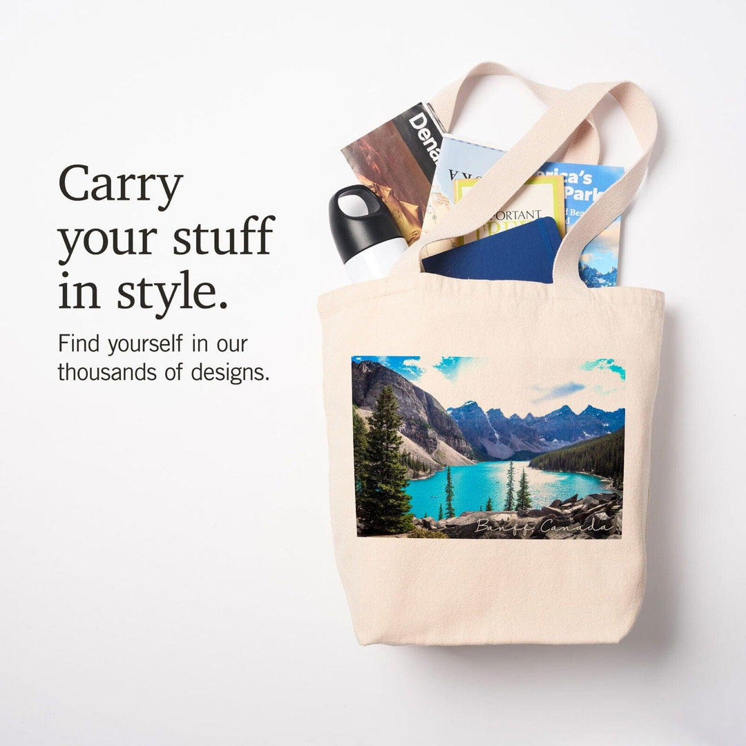 Banff, Canada, Moraine Lake, Elevated View, Photography, Tote Bag Totes Lantern Press 