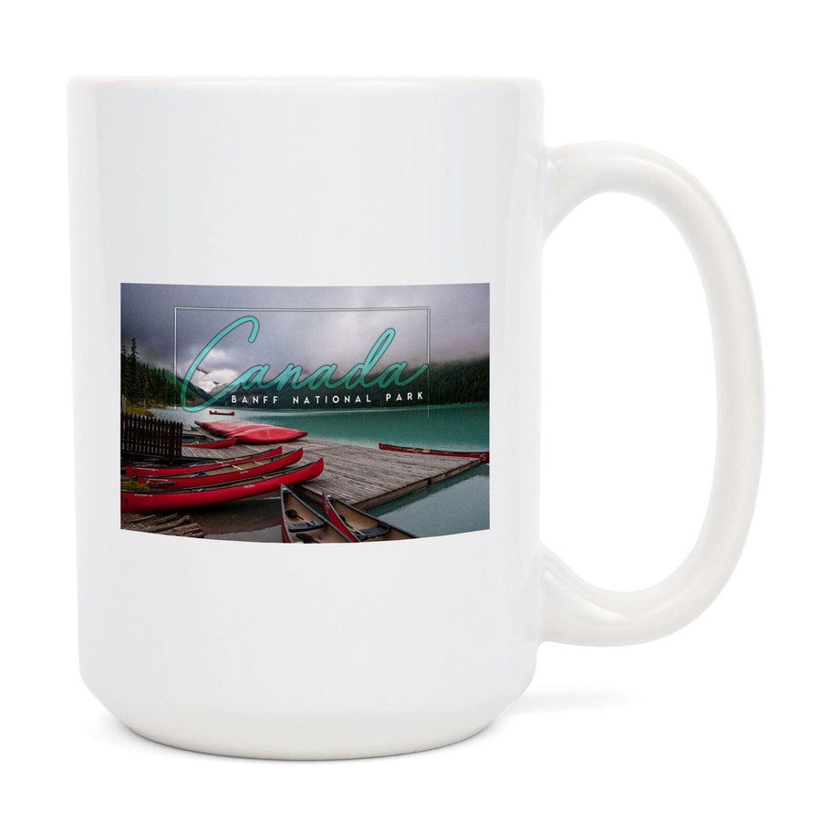 Banff National Park, Canada, Lake Louise and Boats, Photography, Ceramic Mug Mugs Lantern Press 
