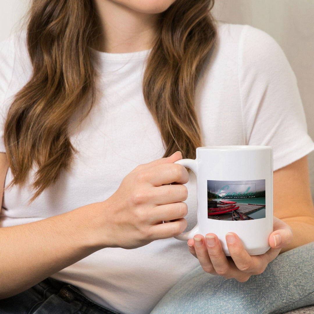 Banff National Park, Canada, Lake Louise and Boats, Photography, Ceramic Mug Mugs Lantern Press 