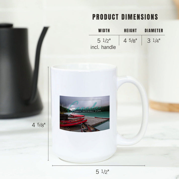 Banff National Park, Canada, Lake Louise and Boats, Photography, Ceramic Mug Mugs Lantern Press 
